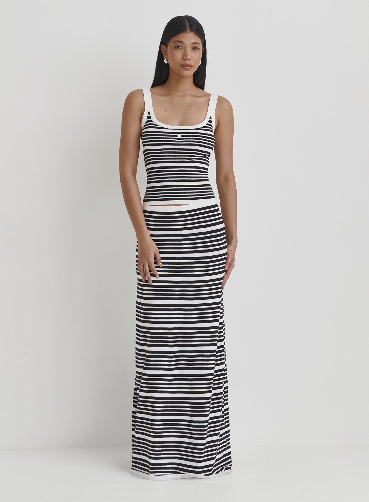 Multi Stripe Maxi Skirt